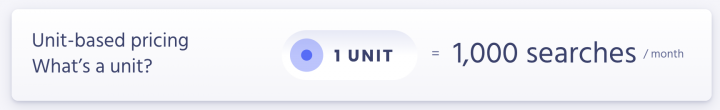 unit based pricing - only pay for what you need